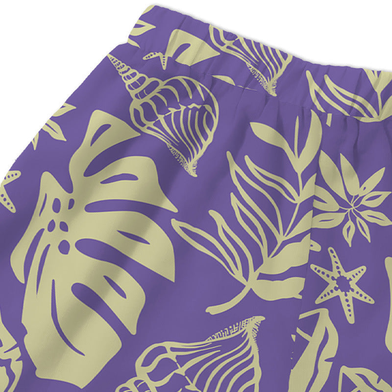 Ladies bandeau bikini set with playful leaf and shell motif Ivyshape