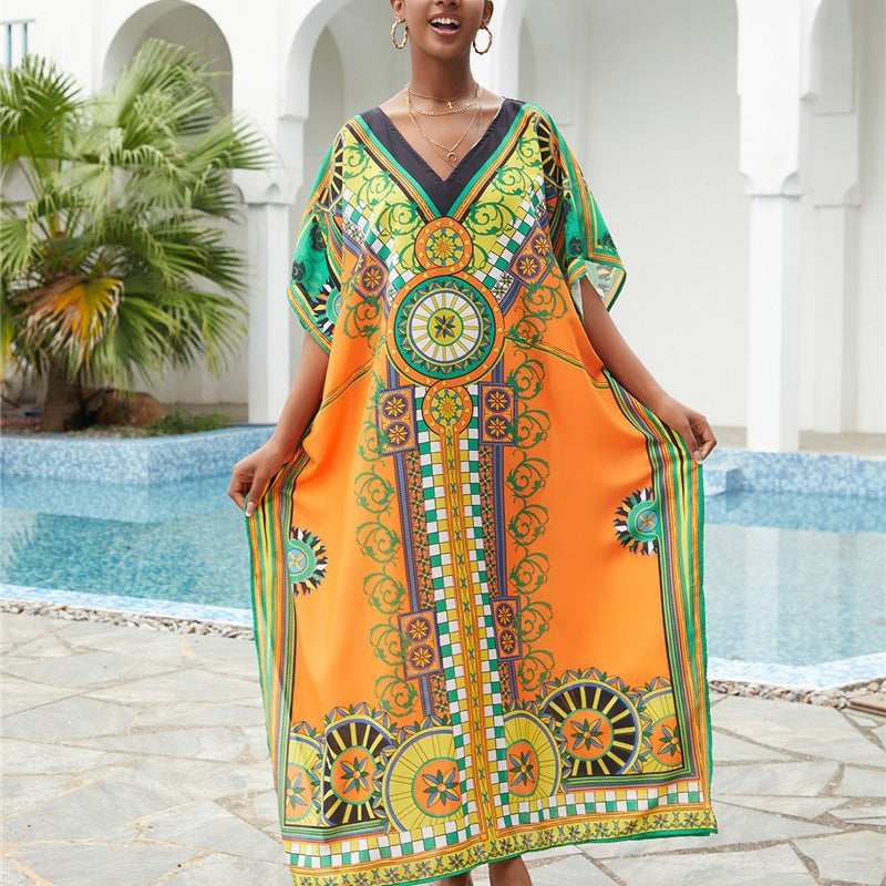 Women's beach kimono with ornate baroque design Ivyshape