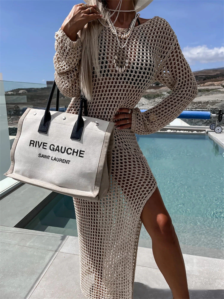 Women's knitted mesh dress with elegant cut and trendy design Ivyshape