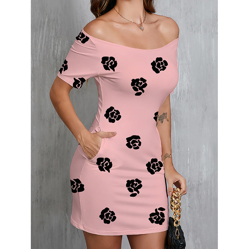 Women's summer dress with floral design Ivyshape