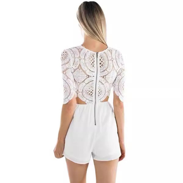 Women Chic Cut-Out Overall Ivyshape