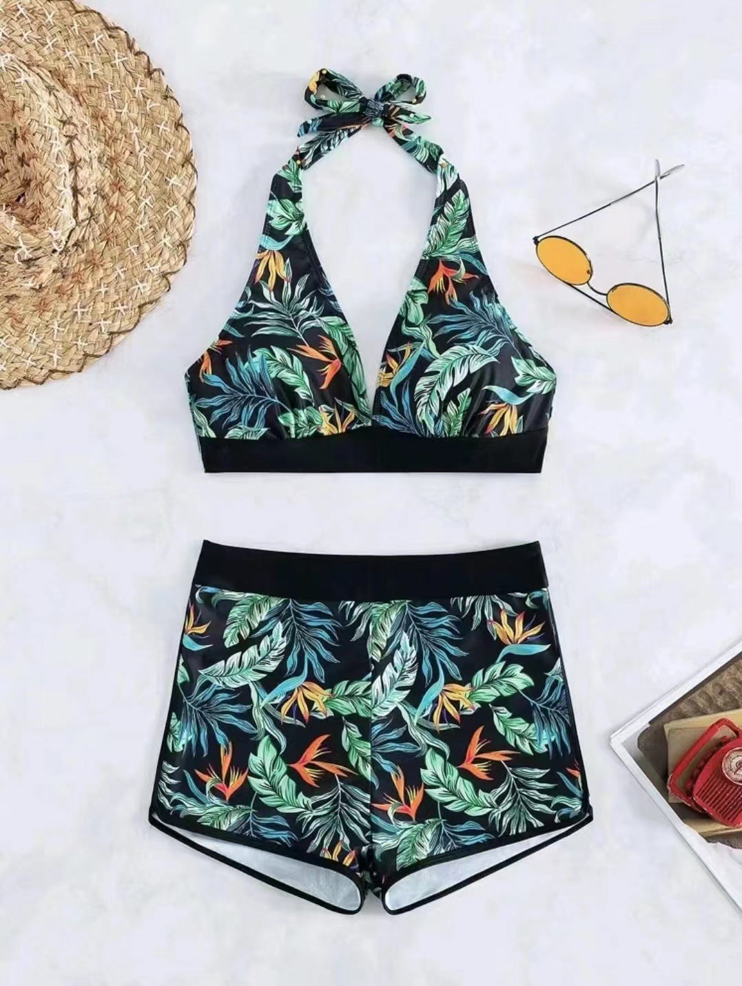 Women's Sport Bikini Set with Floral Design and Adjustable Straps Ivyshape