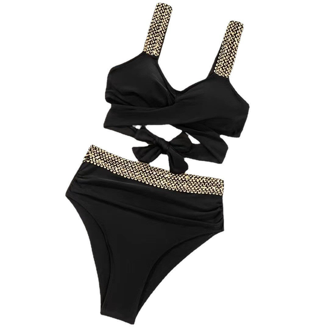 Women's sporty bikini with wrap top and elegant accents Ivyshape