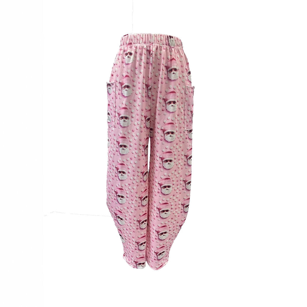 Ladies Festive Gnome Print Wide Pants Ivyshape