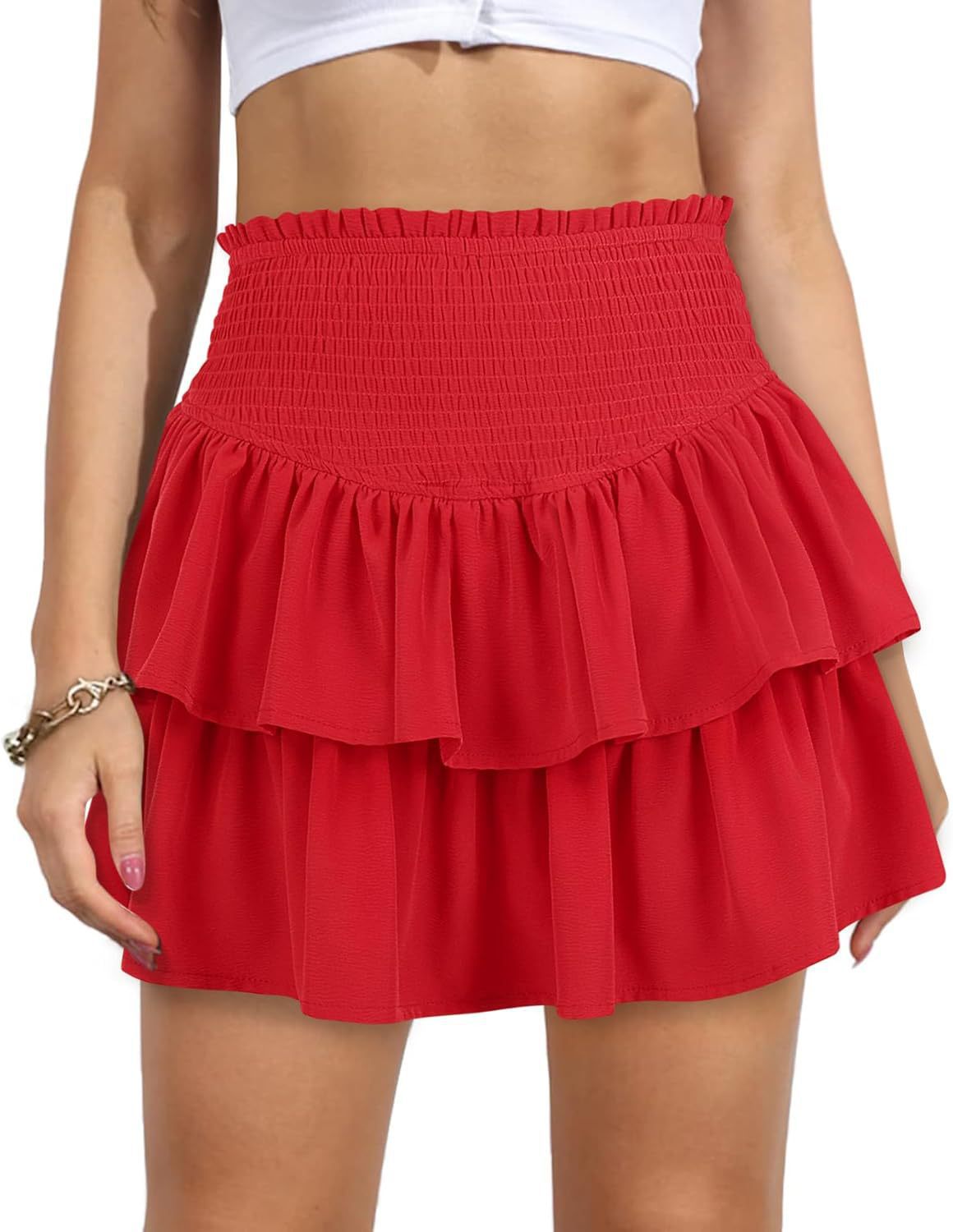 Women's Ruffled Layer Mini Skirt Ivyshape 1752040719