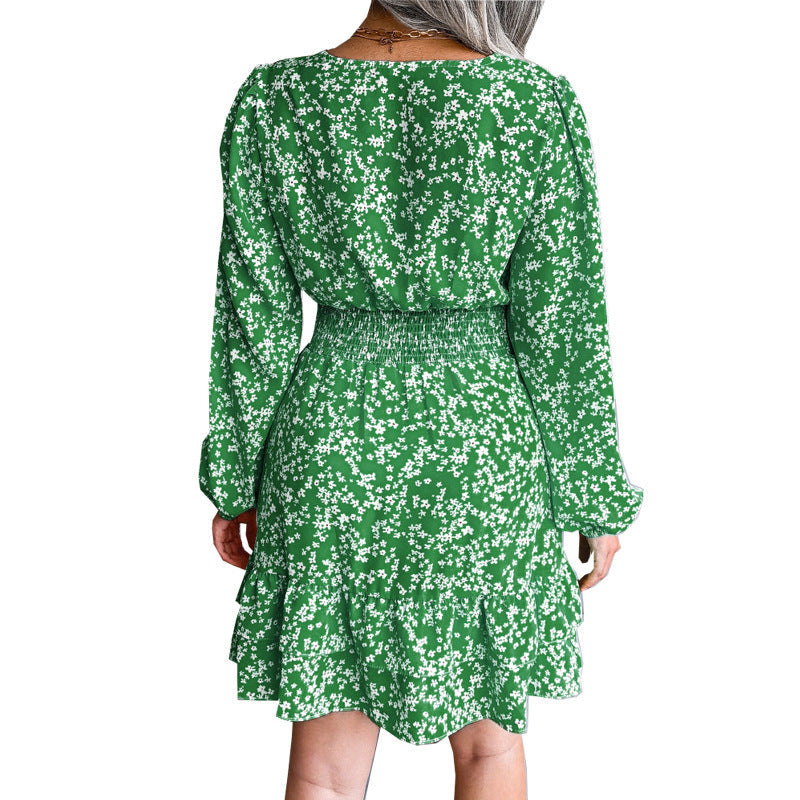 Women's Short Casual Dress with Ruffle Details and Smock Look Ivyshape