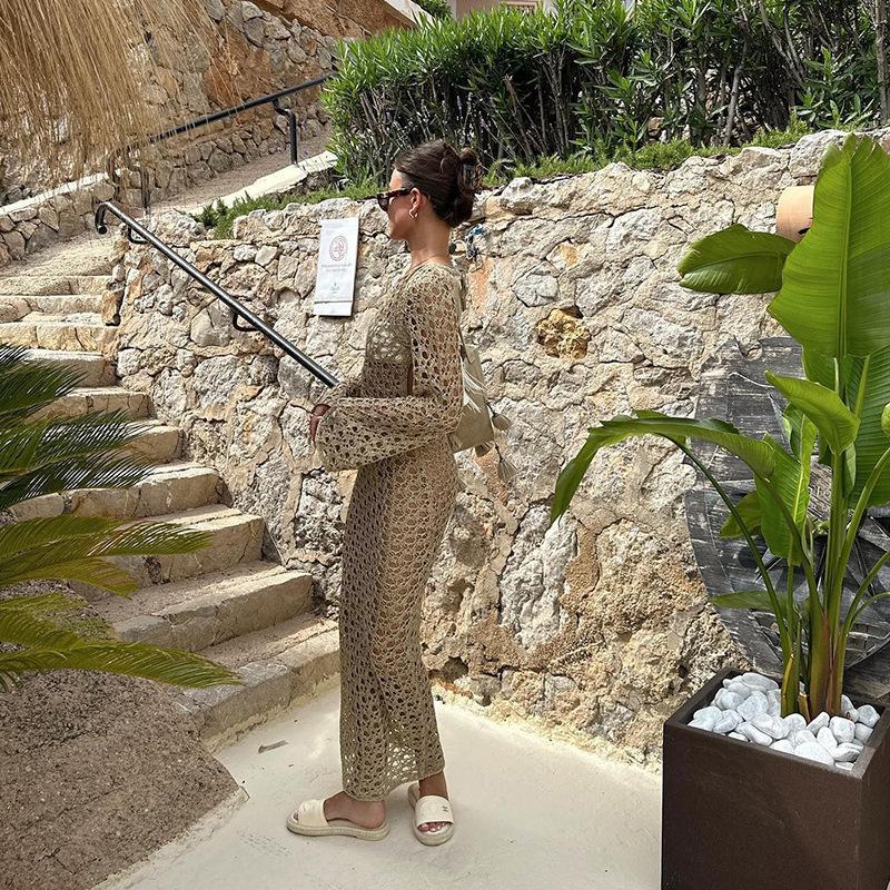 Women's Crochet Beach Dress with Loose Cut and Flowing Silhouette Ivyshape