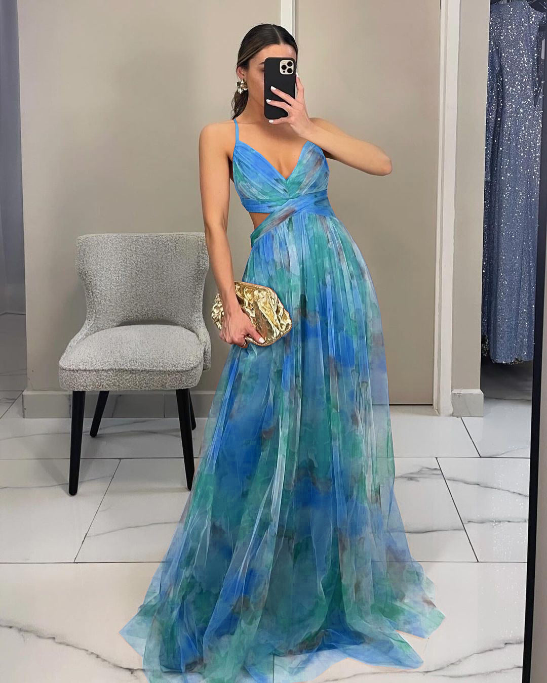 Women Floral Maxi Dress Ivyshape