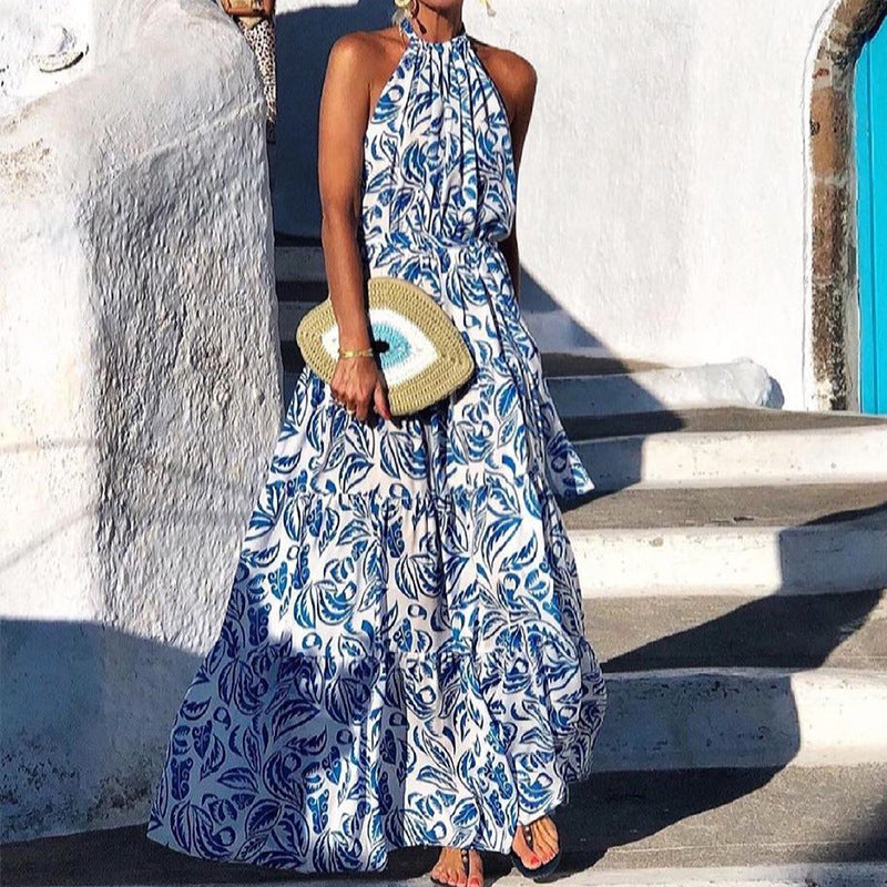 Women's maxi dress with floral print Ivyshape