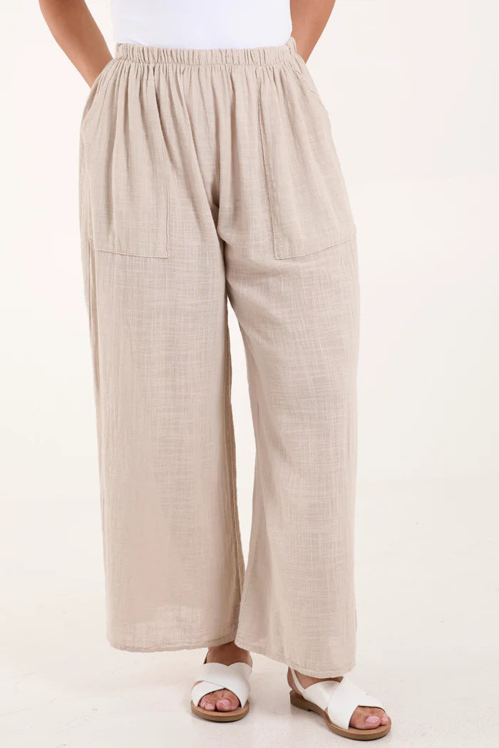 Women Lightweight Loose Linen Pants Ivyshape