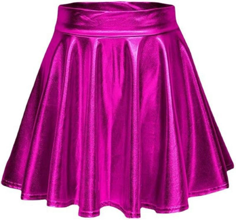 Ladies Stylish High Waisted Faux Leather Skirt Ivyshape