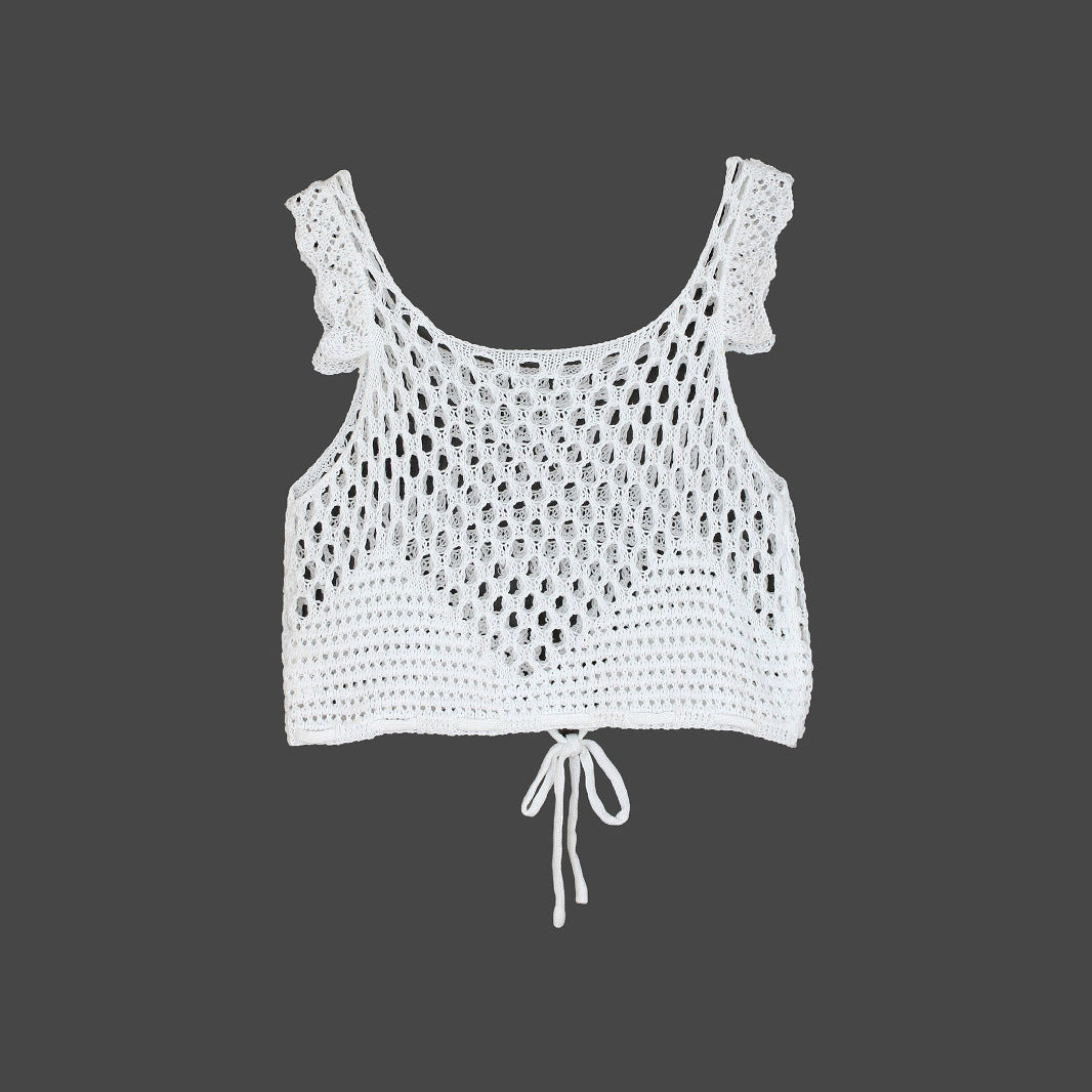 Ladies airy crocheted crop top Ivyshape