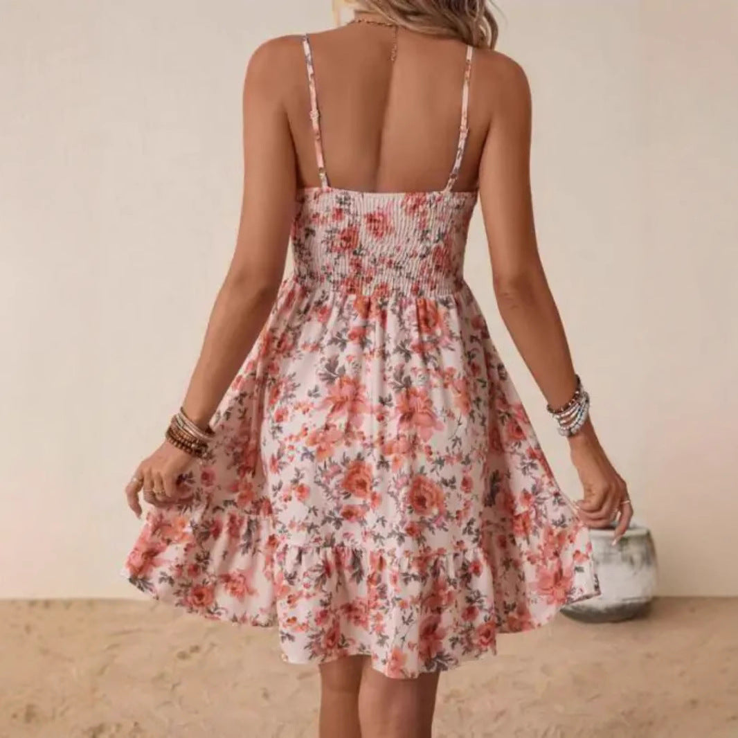 Ladies summer dress in flower design Ivyshape