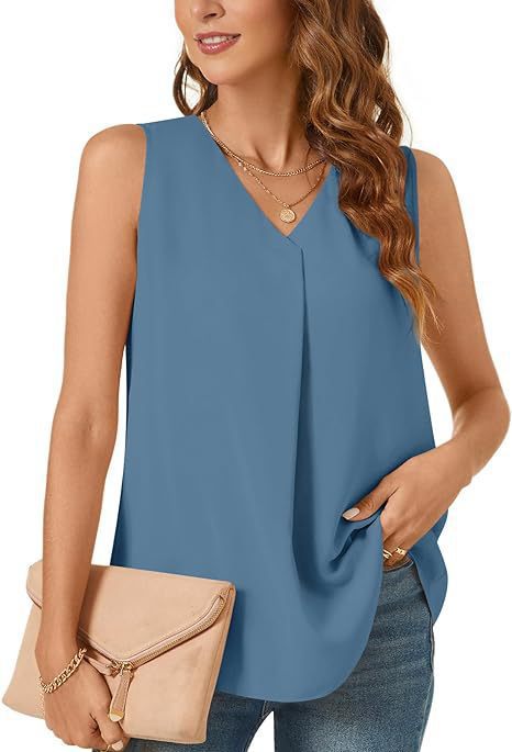 Women V-neck Pleated Casual Top Ivyshape