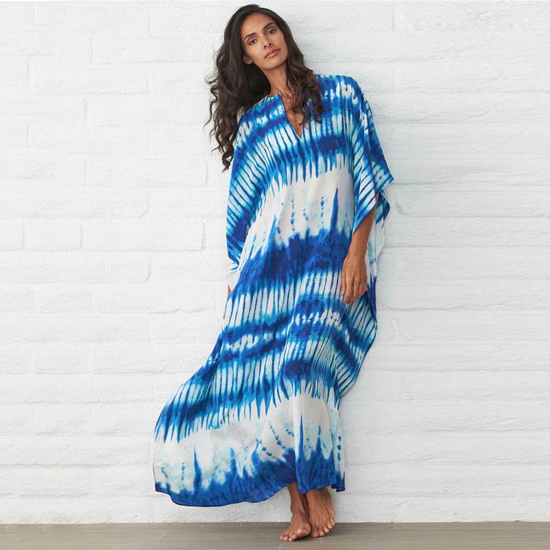 Women's Beach Kaftan with Modern Batik Design Ivyshape