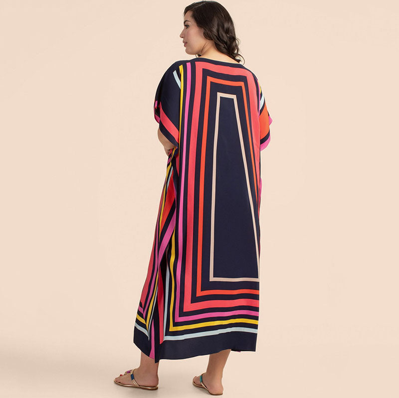 Ladies fashionable kaftan with stylish geometric design Ivyshape