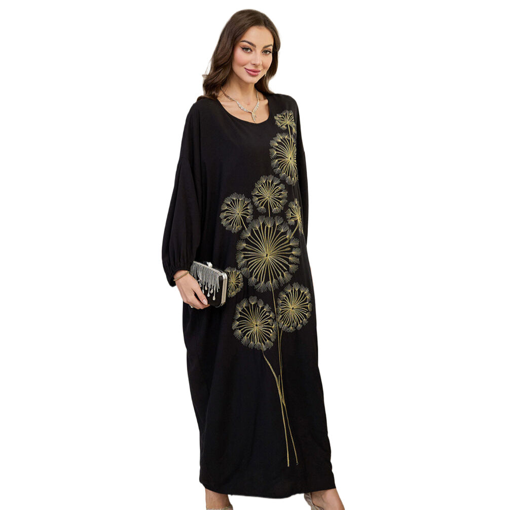 Women's maxi dress with intricate floral embroidery Ivyshape