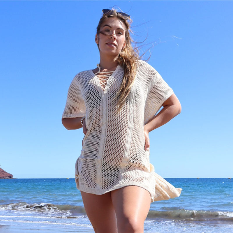 Women's airy beach sweater in modern crochet design Ivyshape