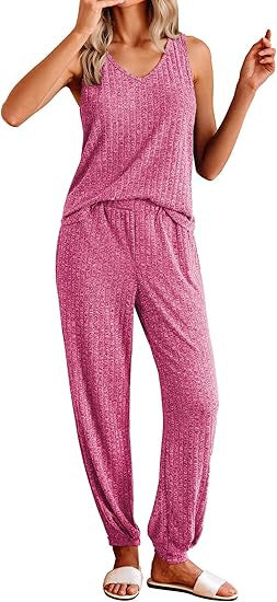 Women's Relaxed Fit Striped Loungewear Set Ivyshape