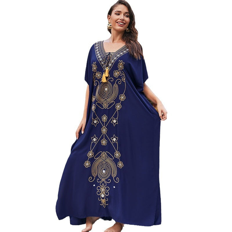 Women's Elegant Kaftan with Artistic Applications Ivyshape
