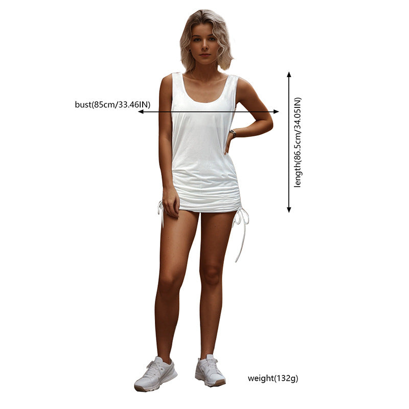 Ladies leisure dress with side knots Ivyshape