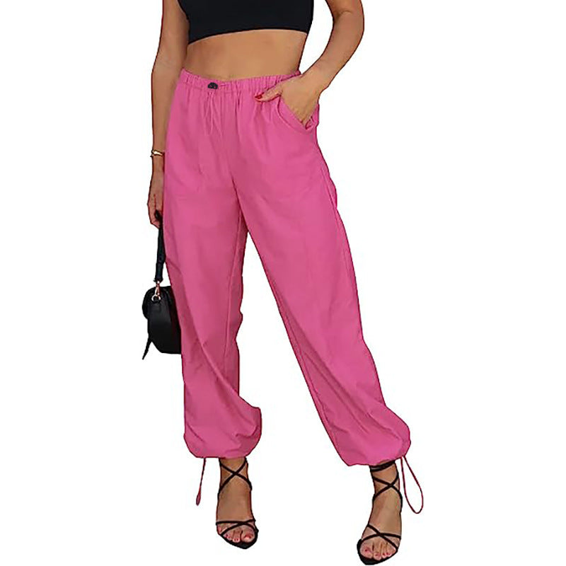Women's leisure pants with elastic waistband and drawstring Ivyshape