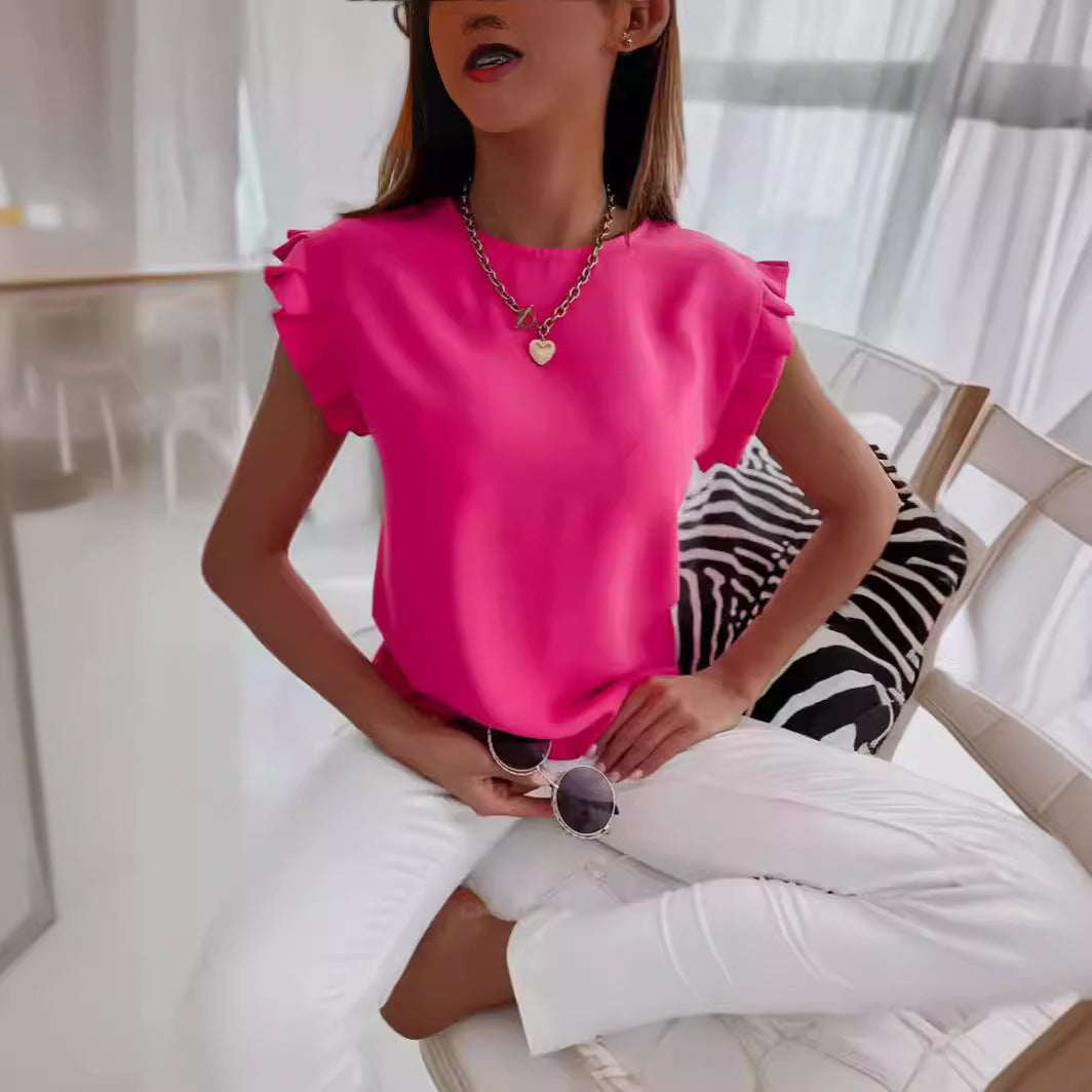 Ladies' blouse with puff sleeves Ivyshape