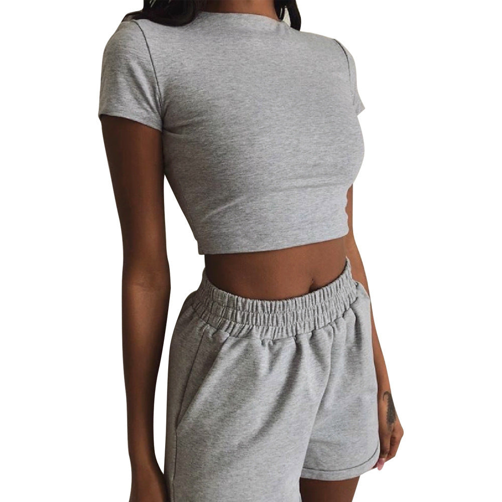 Women's Casual Short Sleeve T-Shirt and Shorts Set Ivyshape