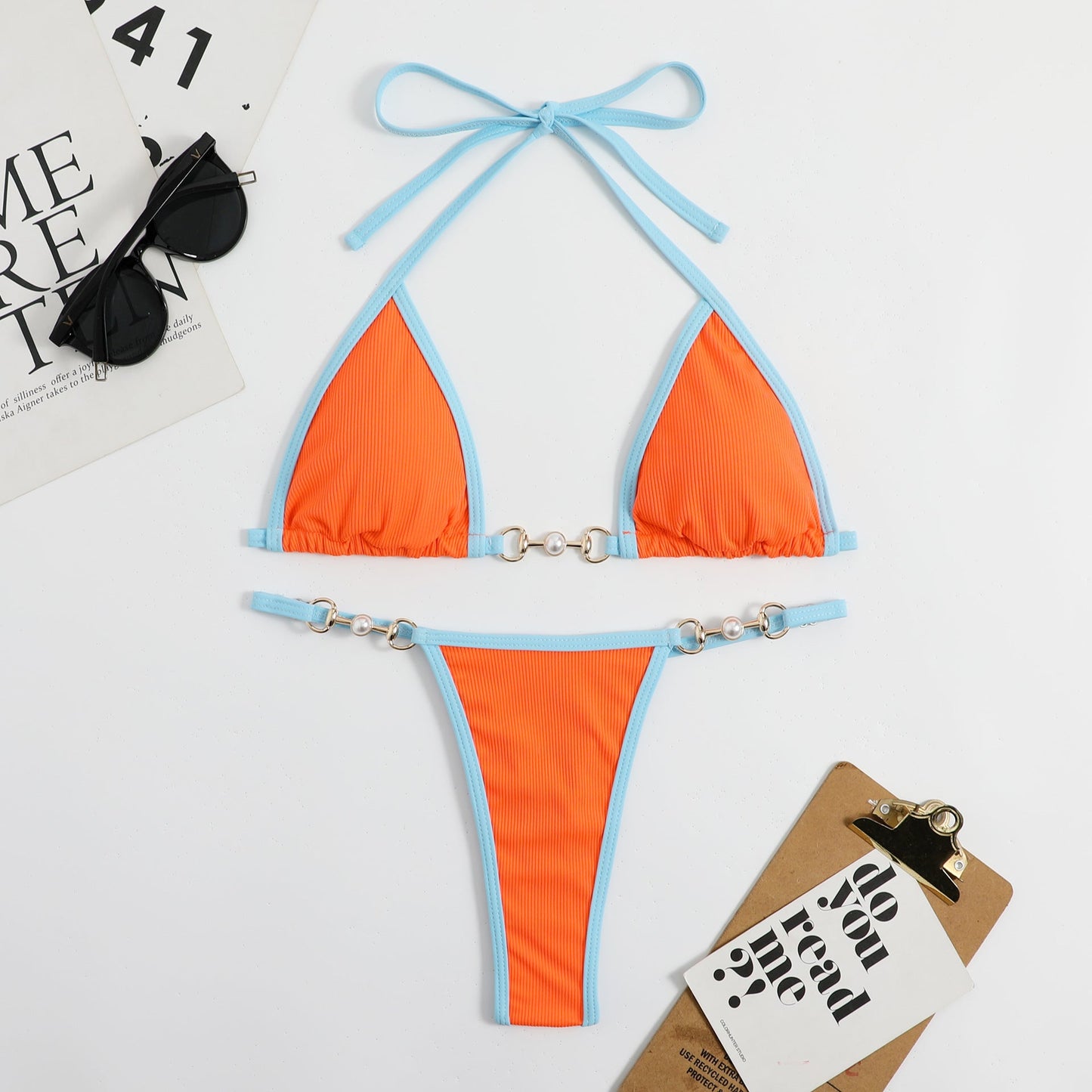 Women's Triangle Bikini with stylish details and adjustable straps Ivyshape