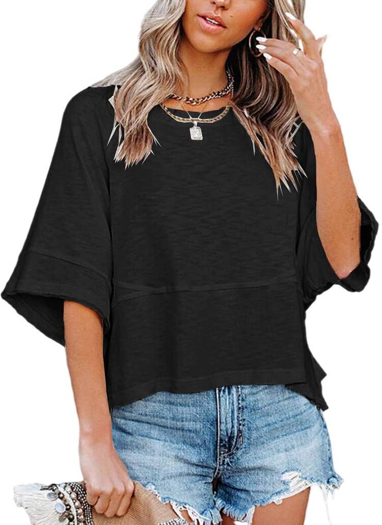 Women's Quarter Sleeve Boxy Top Ivyshape