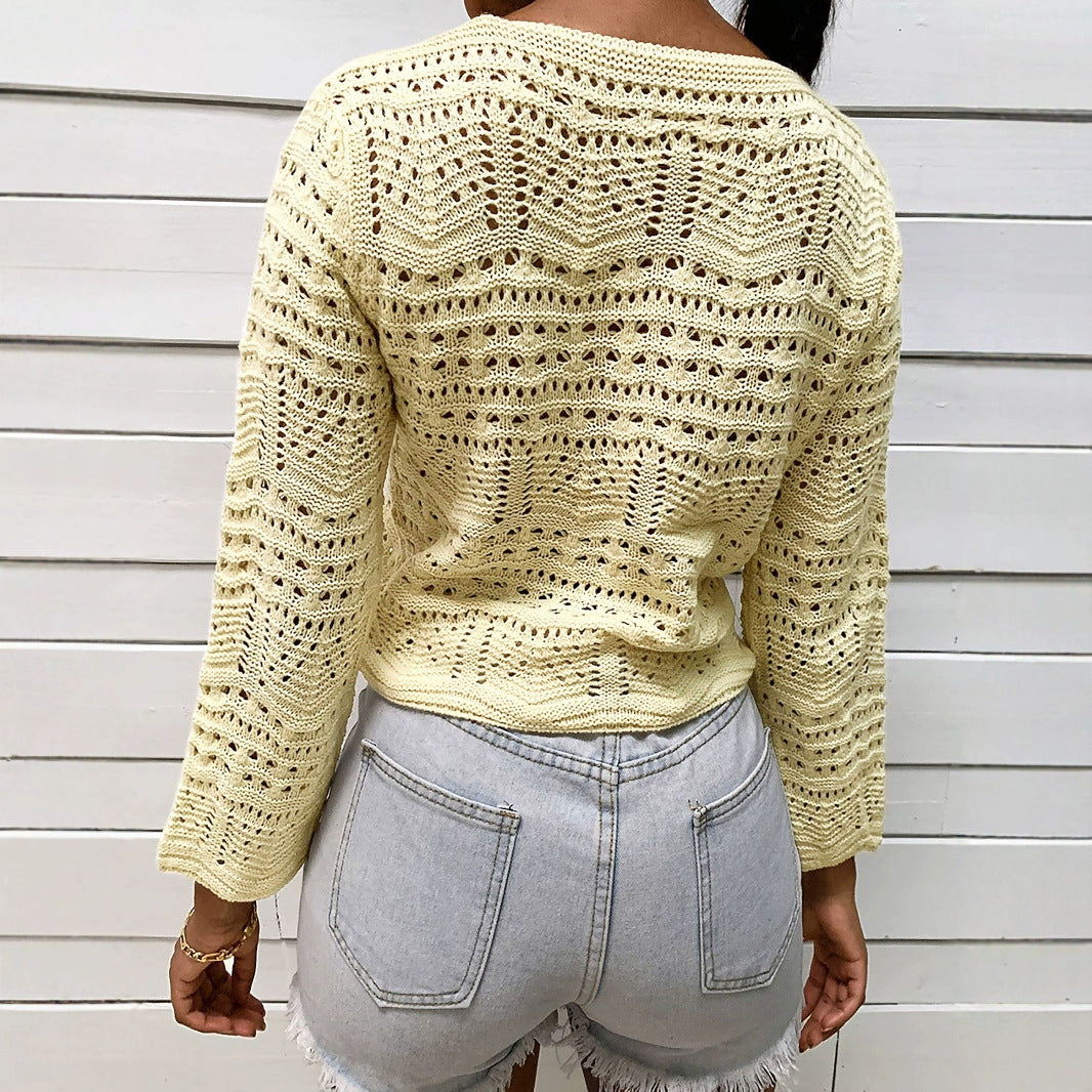 Women's airy knit sweater with adjustable drawstring Ivyshape