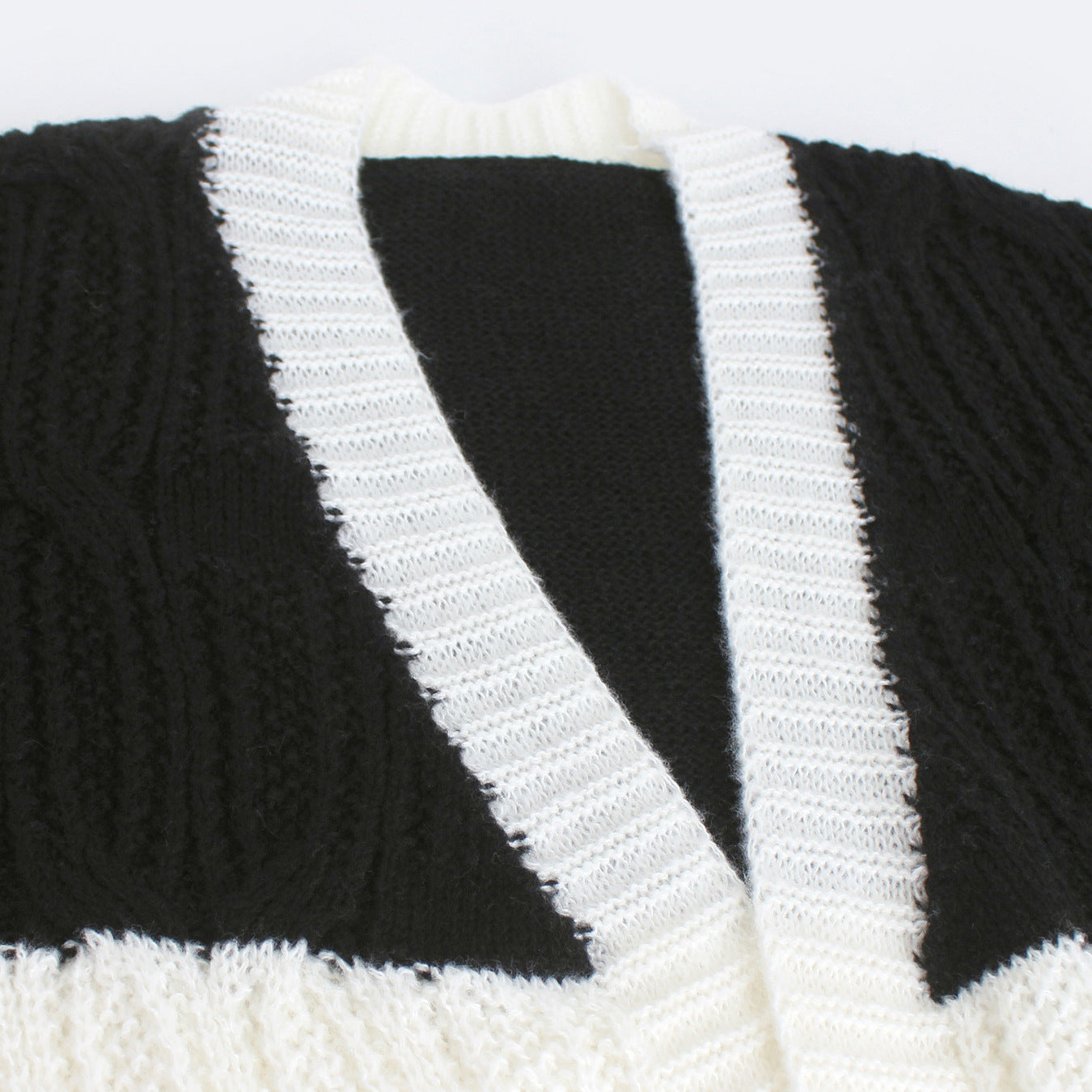 Women's casual knit cardigan with unique block design Ivyshape