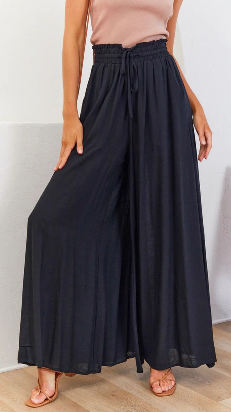 Maxi skirt in boho style for women with drawstring waistband Ivyshape