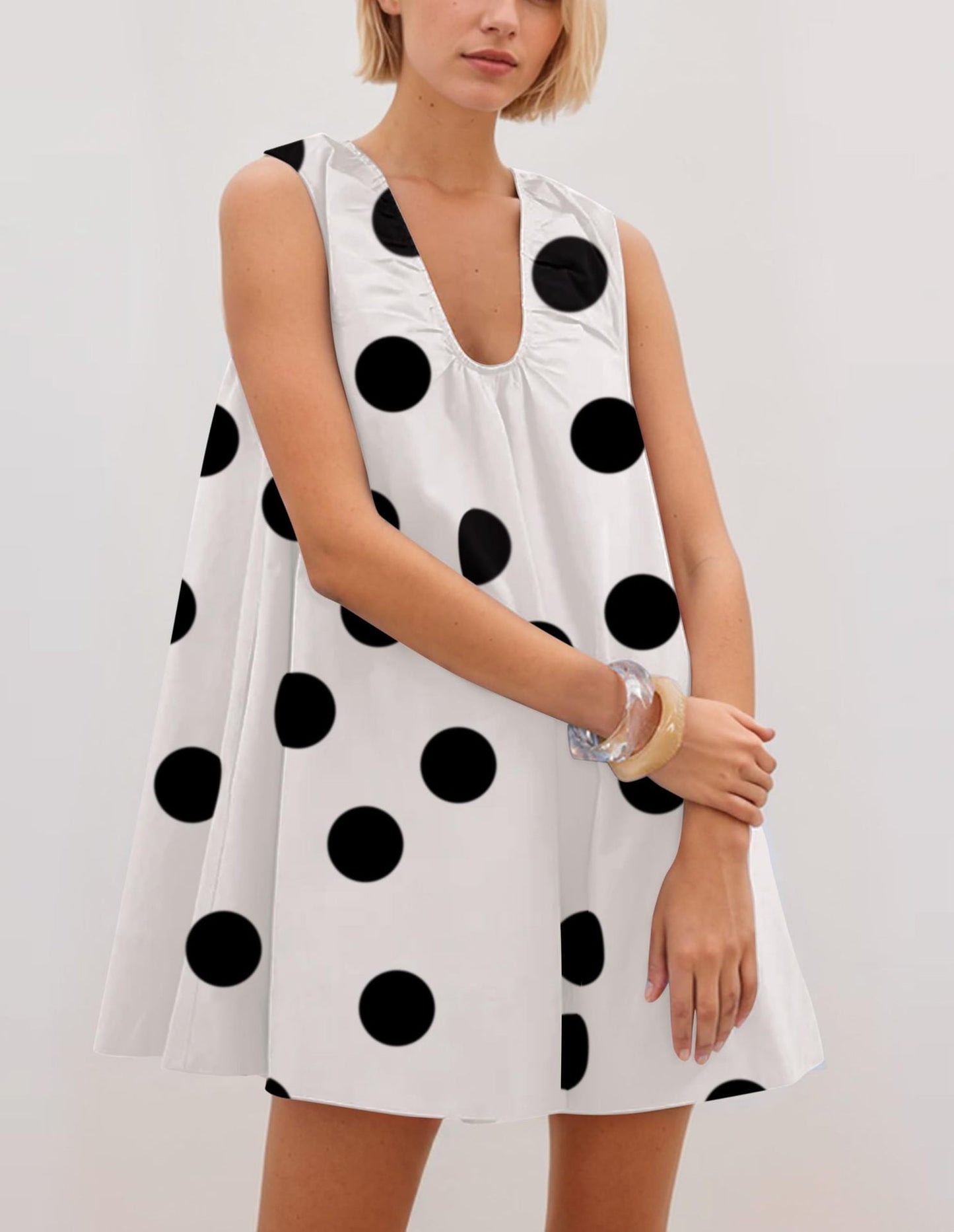 Ladies Polka Dot A-Line Dress Ivyshape