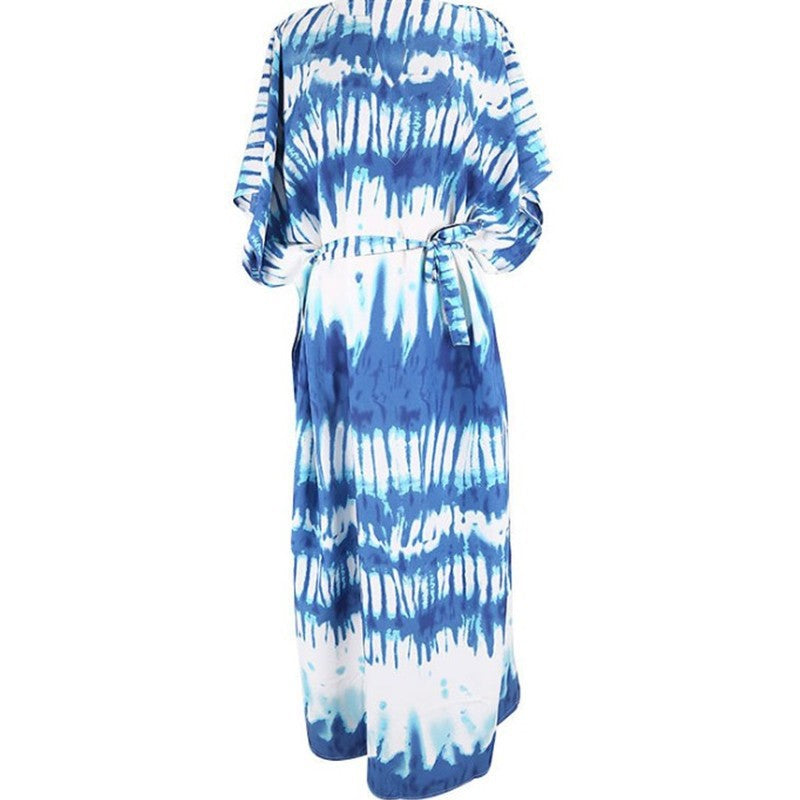 Ladies beach kaftan with casual cut and cool gradient Ivyshape