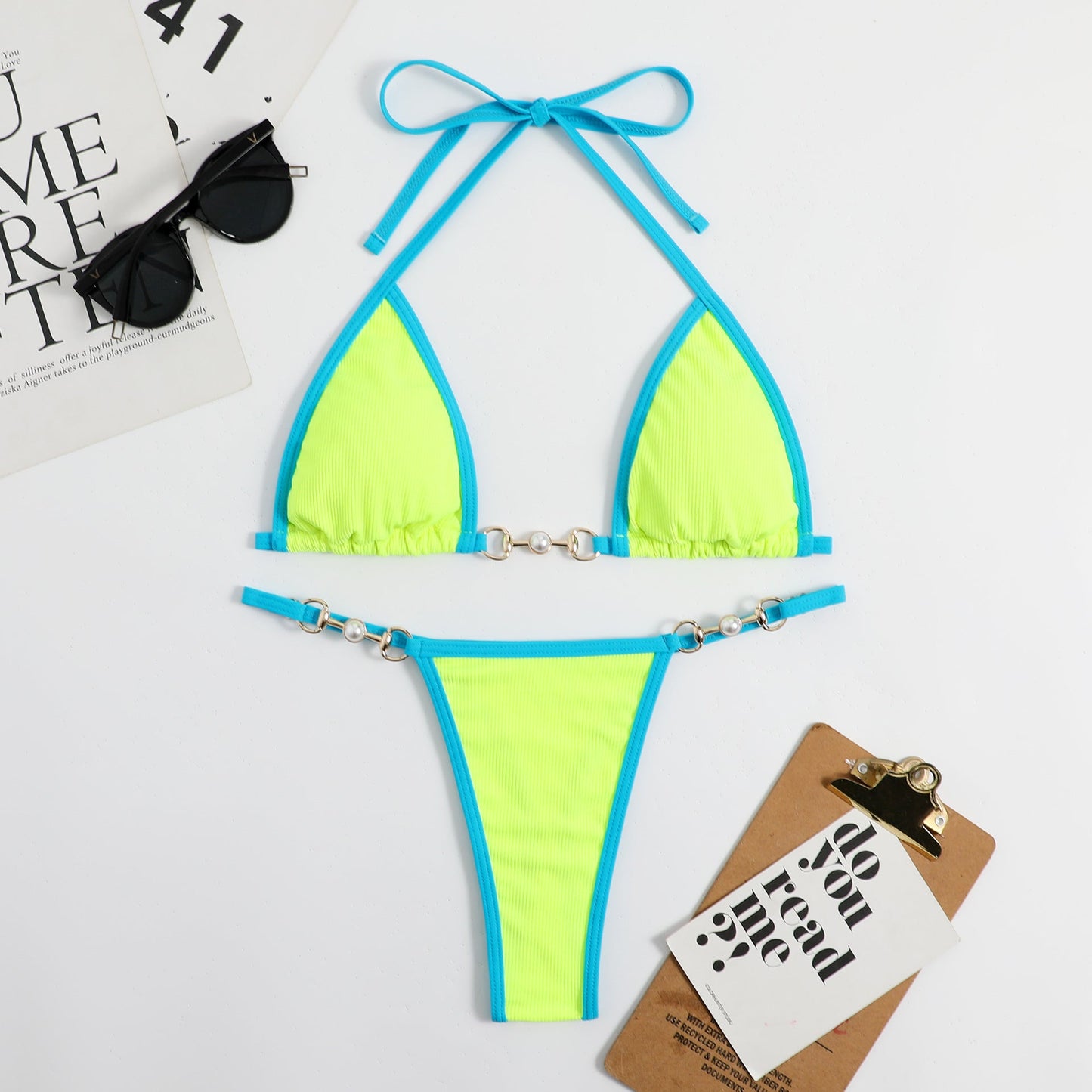 Women's Triangle Bikini with stylish details and adjustable straps Ivyshape