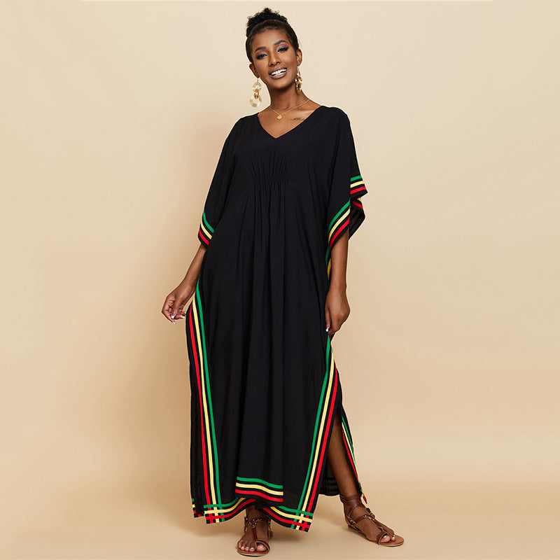 Women Maxidress with colorful stripe details Ivyshape