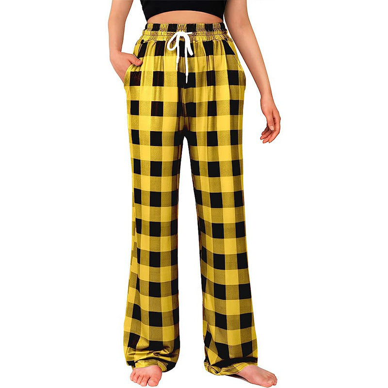 Women Relaxed Fit Checked Lounge Pants Ivyshape