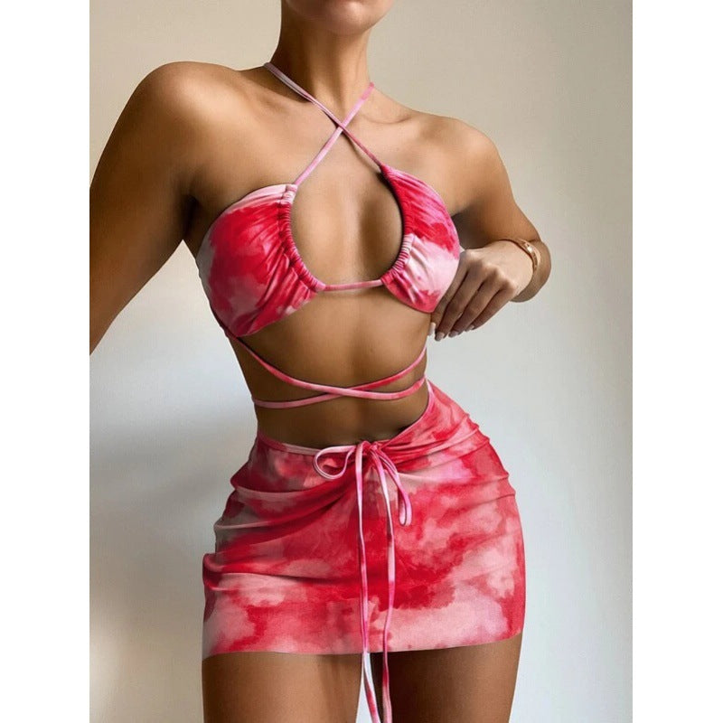 Women's Colorful Crop Top and Skirt Set Ivyshape