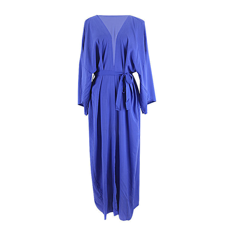 Ladies summer beach cover-up with flowing sleeves and side slit Ivyshape