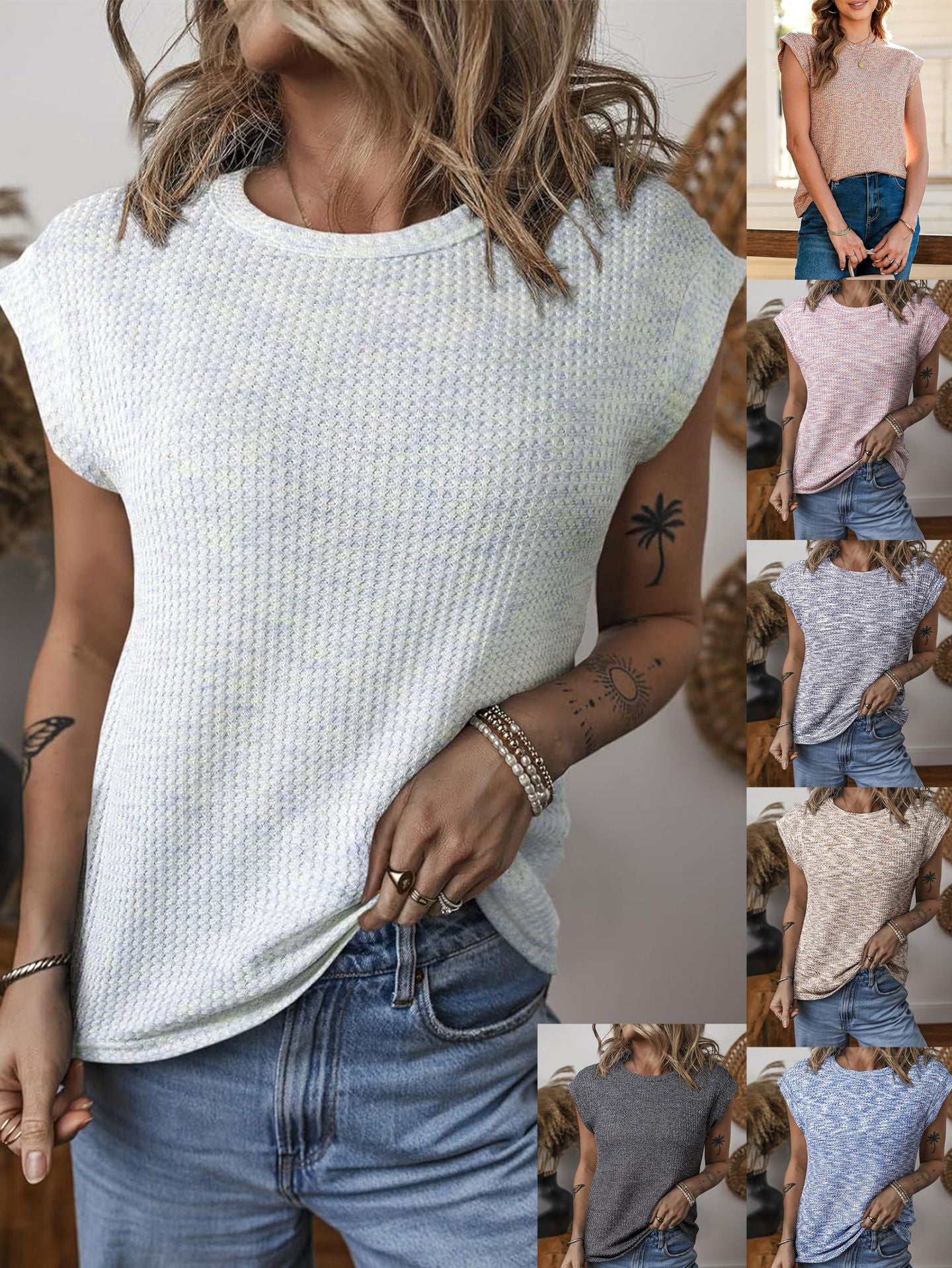 Ladies Structured Short Sleeve Round Neck Top Ivyshape
