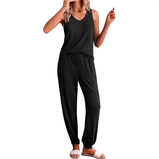 Women's Relaxed Fit Striped Loungewear Set Ivyshape