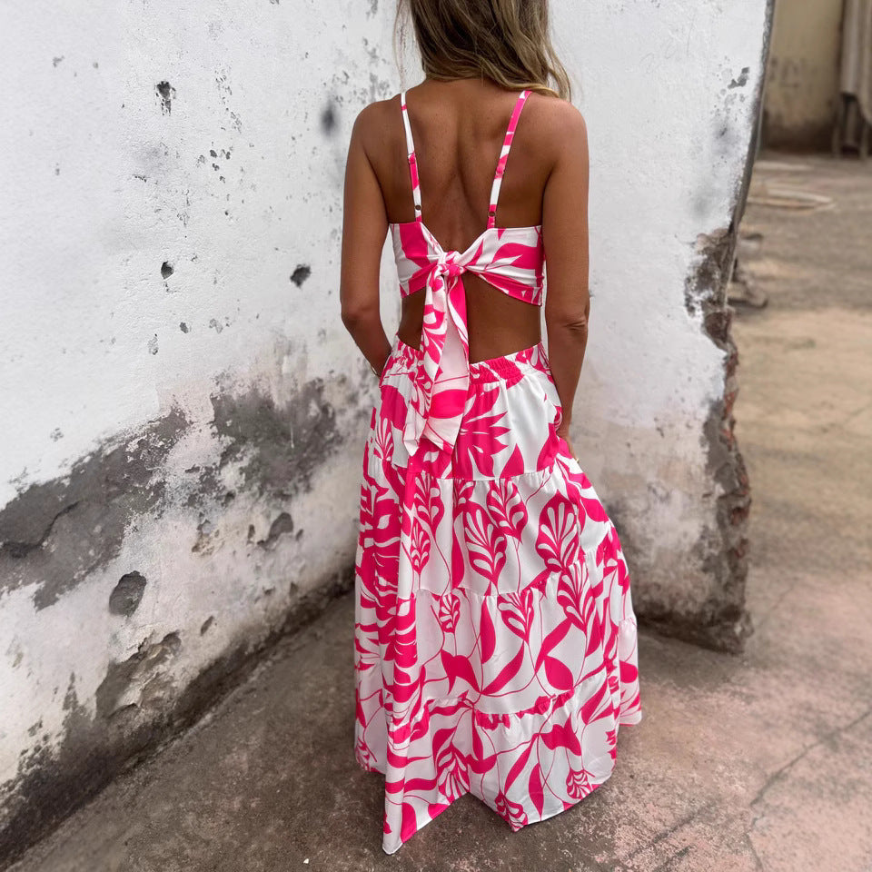 Women Bohemian Floral Two-Piece Maxi Set Ivyshape