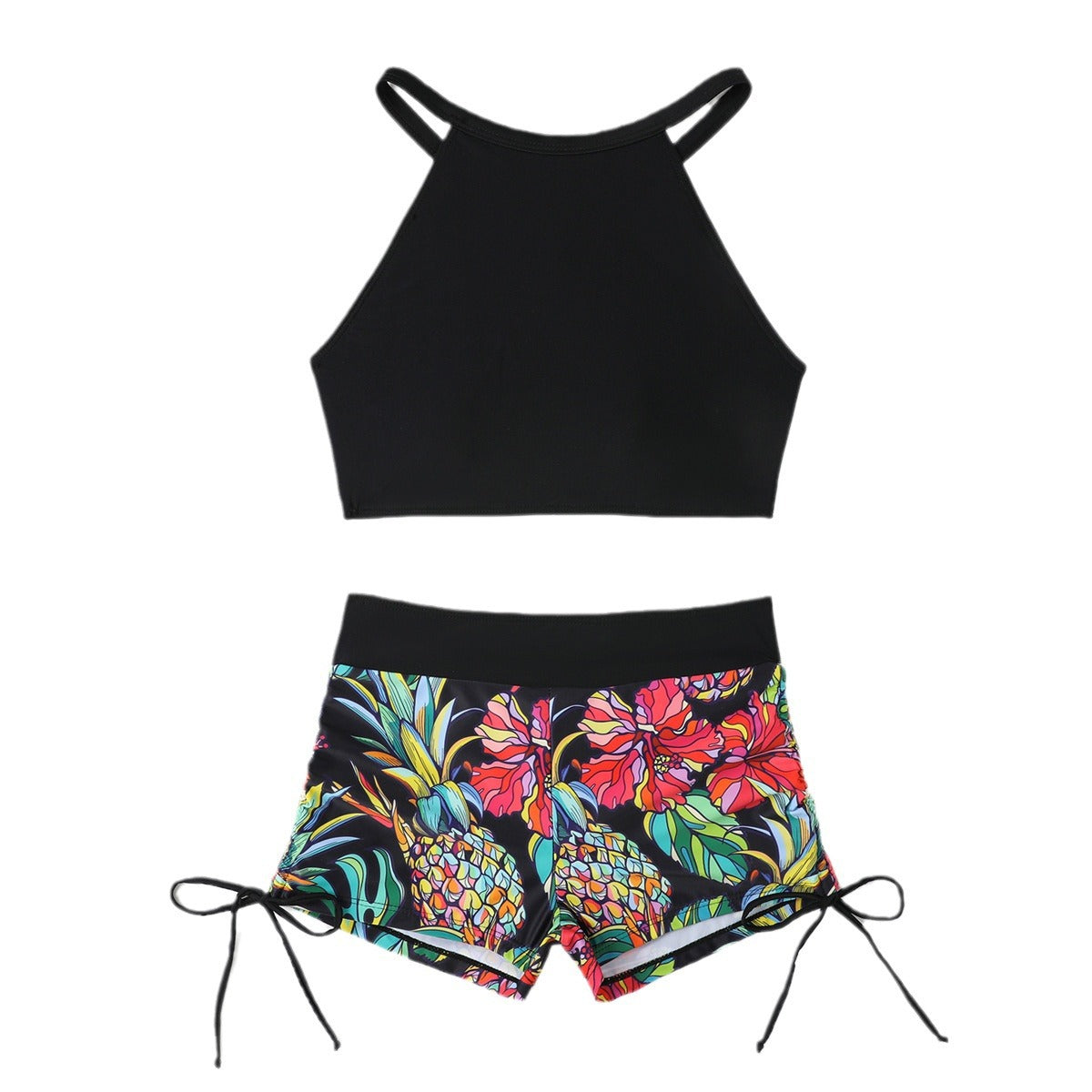 Women's sporty bikini set with adjustable top and colorful pattern detail Ivyshape