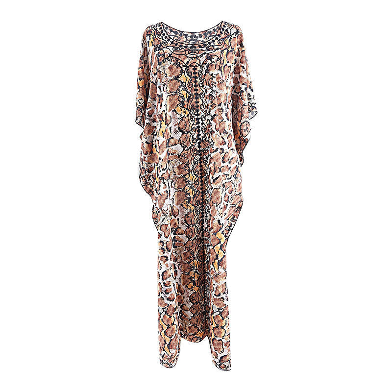 Women Elegant lightweight summer kaftan with snake pattern Ivyshape