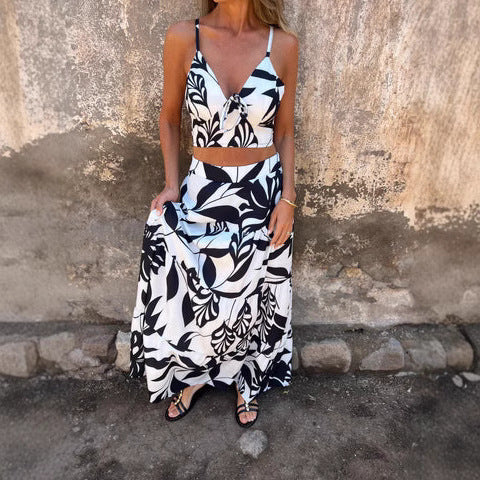 Women Bohemian Floral Two-Piece Maxi Set Ivyshape