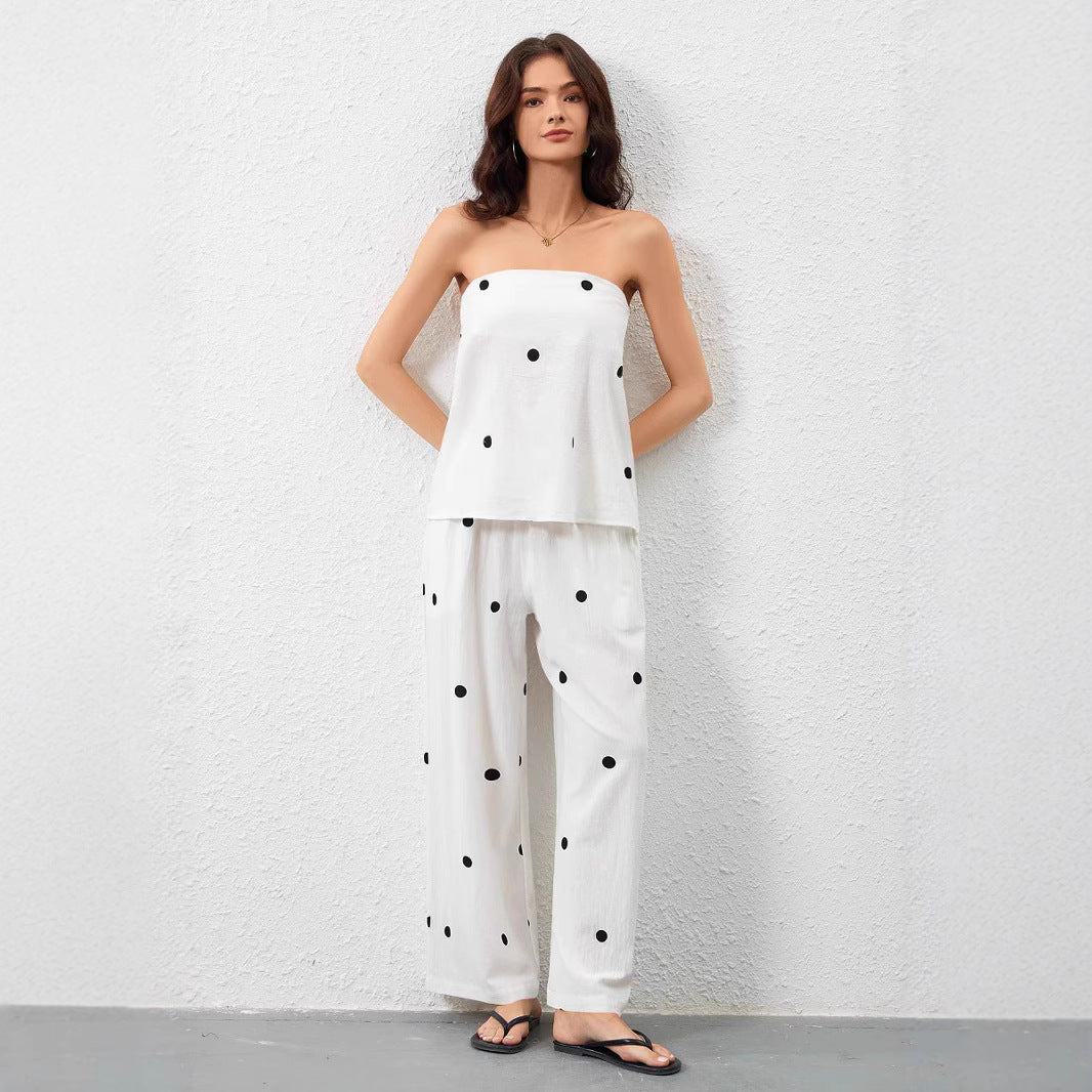 Women's Stylish Wide Leg Striped Set Ivyshape