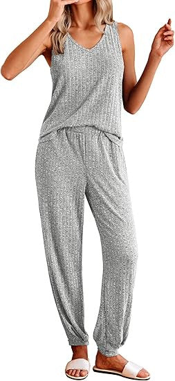 Women's Relaxed Fit Striped Loungewear Set Ivyshape
