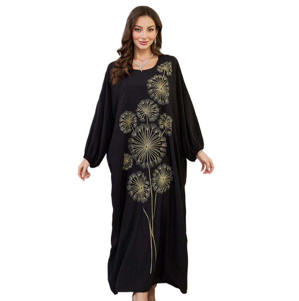 Women's maxi dress with intricate floral embroidery Ivyshape