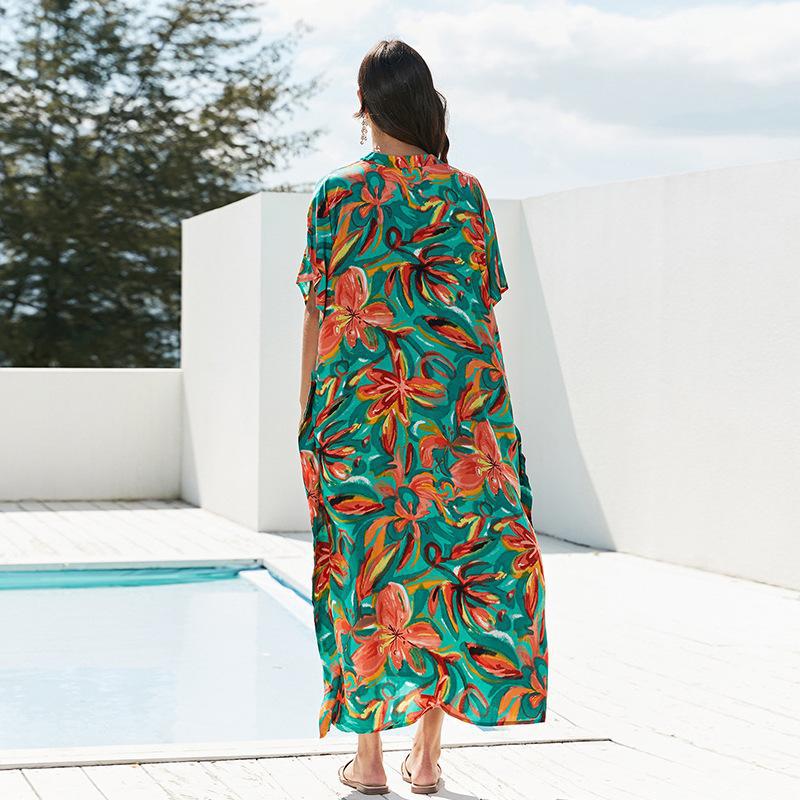 Women's beach dress with floral design and casual fit Ivyshape